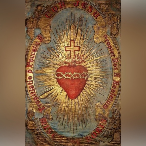 “Sacred Heart” Fiery Floral Radiating Bursting Jesus Mary Catholic Steel Earring - Picture 6 of 11